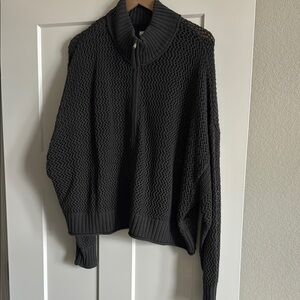 Aerie Black Knit Sweater Top